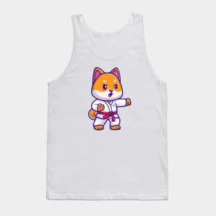 Cute Shiba Inu Dog Karate Cartoon Tank Top